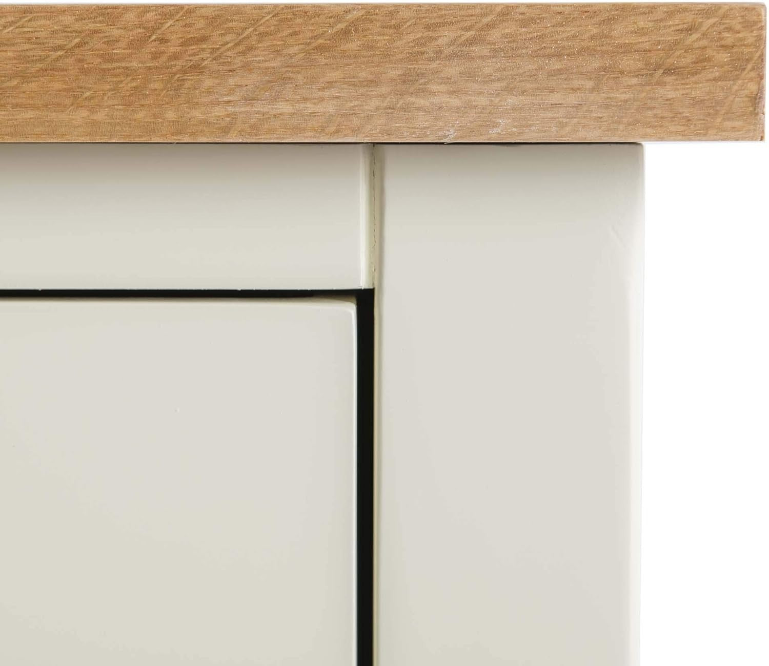 Cream Wood Sideboard Cabinet 2 Door 2 Drawer Oak Top Hall Storage Unit