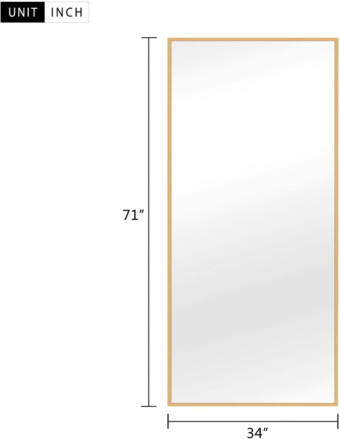 Large Full Length Mirror Gold Frame 69"x32" Wall Mount Floor Standing