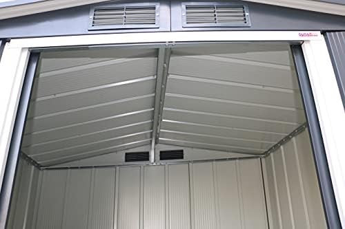 Metal Garden Storage Shed 6x6ft Waterproof Outdoor Tool & Bike Shed Anthracite