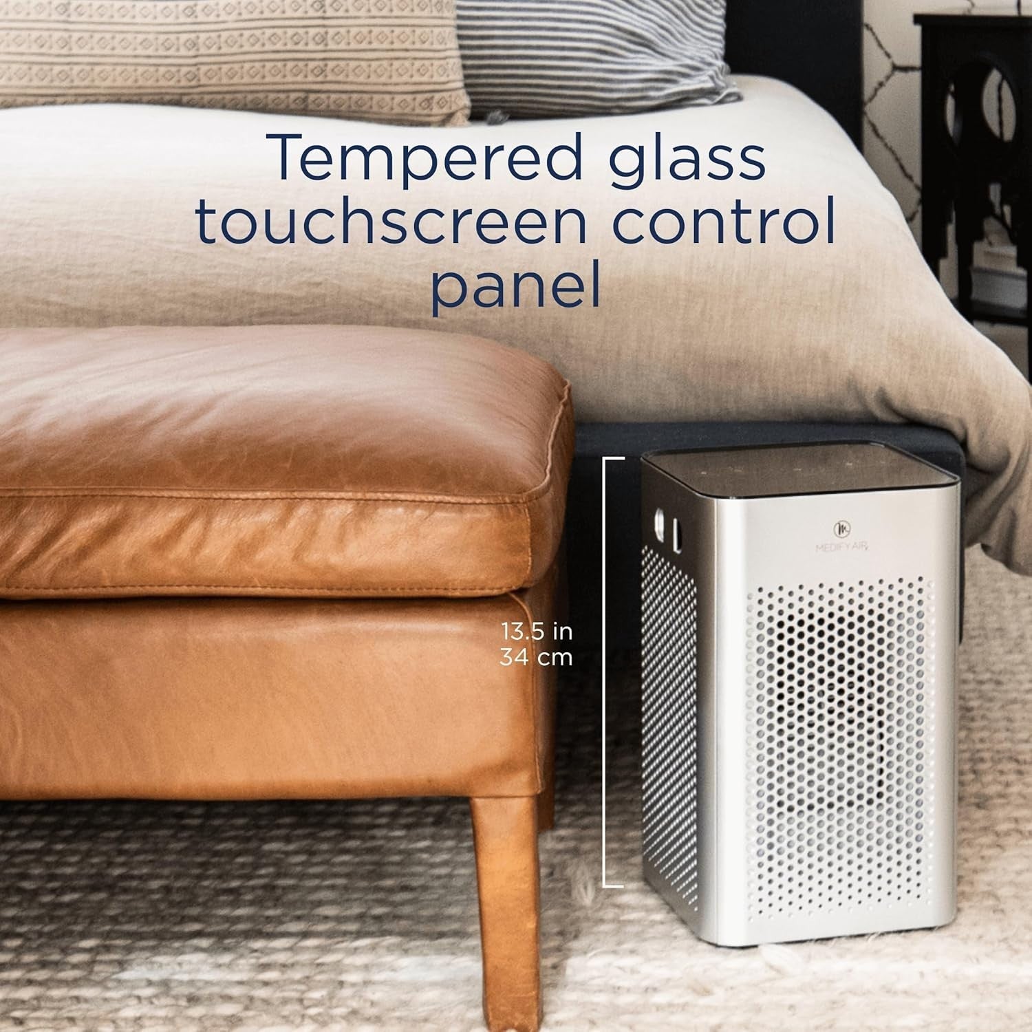 H13 HEPA Air Purifier 500ft² Dual Intake Quiet Night Mode Silver