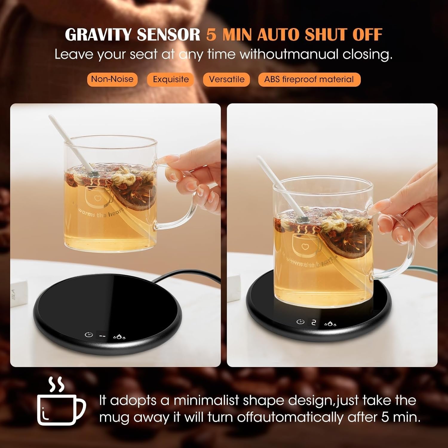Smart Coffee Mug Warmer Touch LED 2 Temp Desk Heater