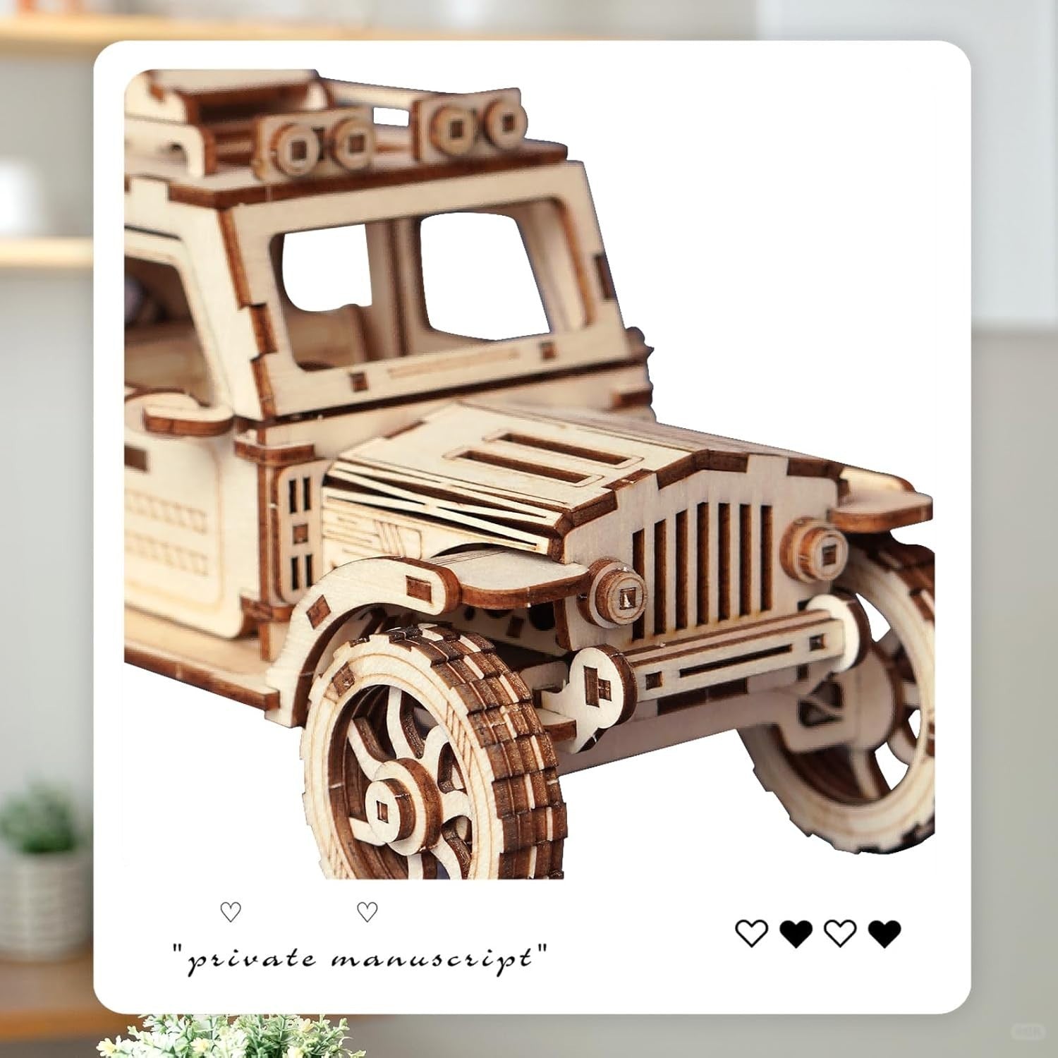 3D Wooden Off-road Vehicle Puzzle DIY Mechanical Model Kit Gift for Adults