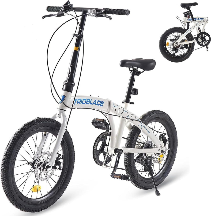 20" Foldable Lightweight Folding Bike 7-Speed Disc Brake Urban Commuter