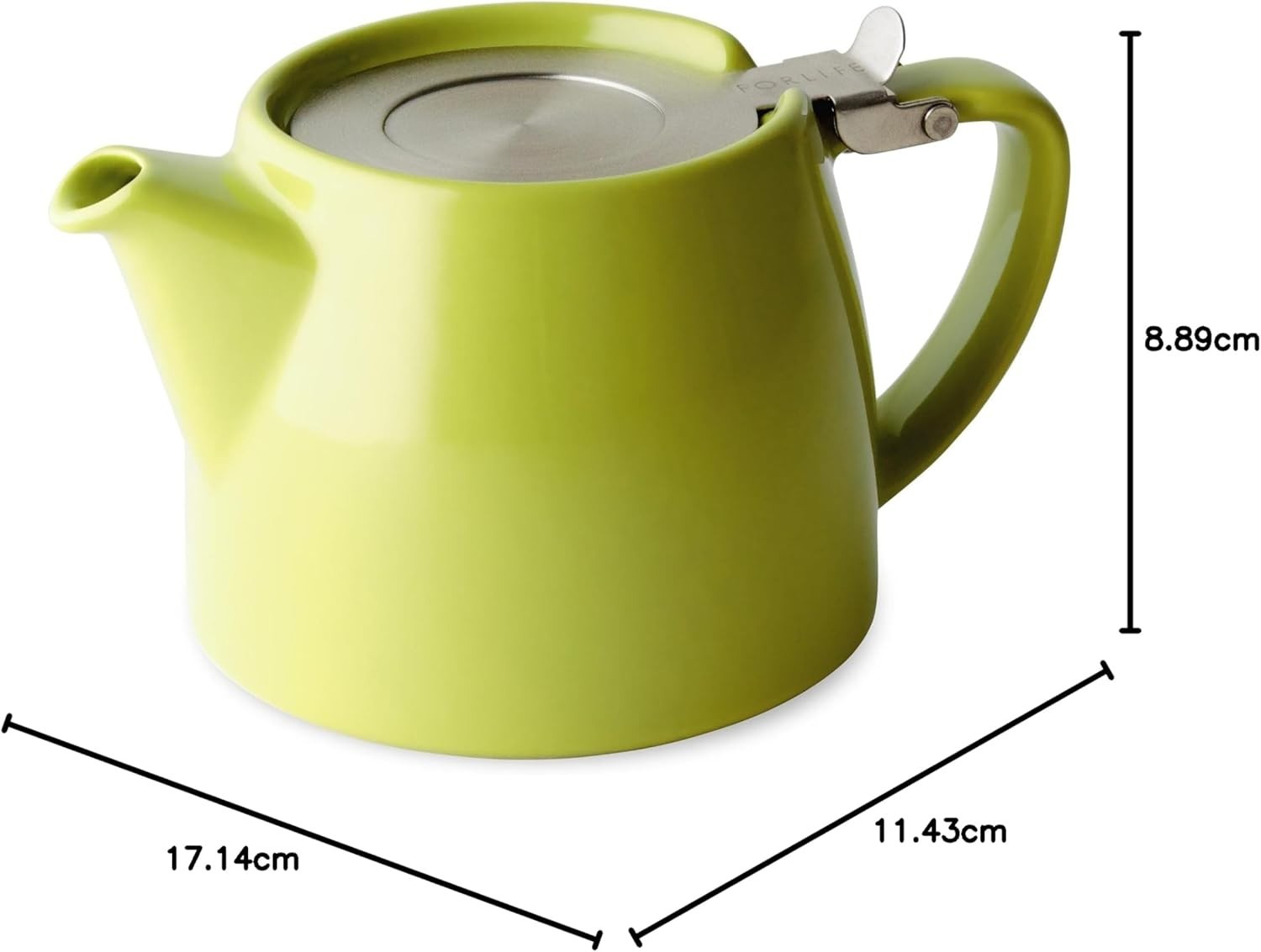 Ceramic Teapot 530ml with Lid Lime Green Tea Pot Dishwasher Safe