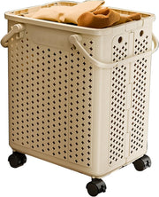 Large Rolling Laundry Basket on Wheels | Collapsible Hamper with Handles | Venti