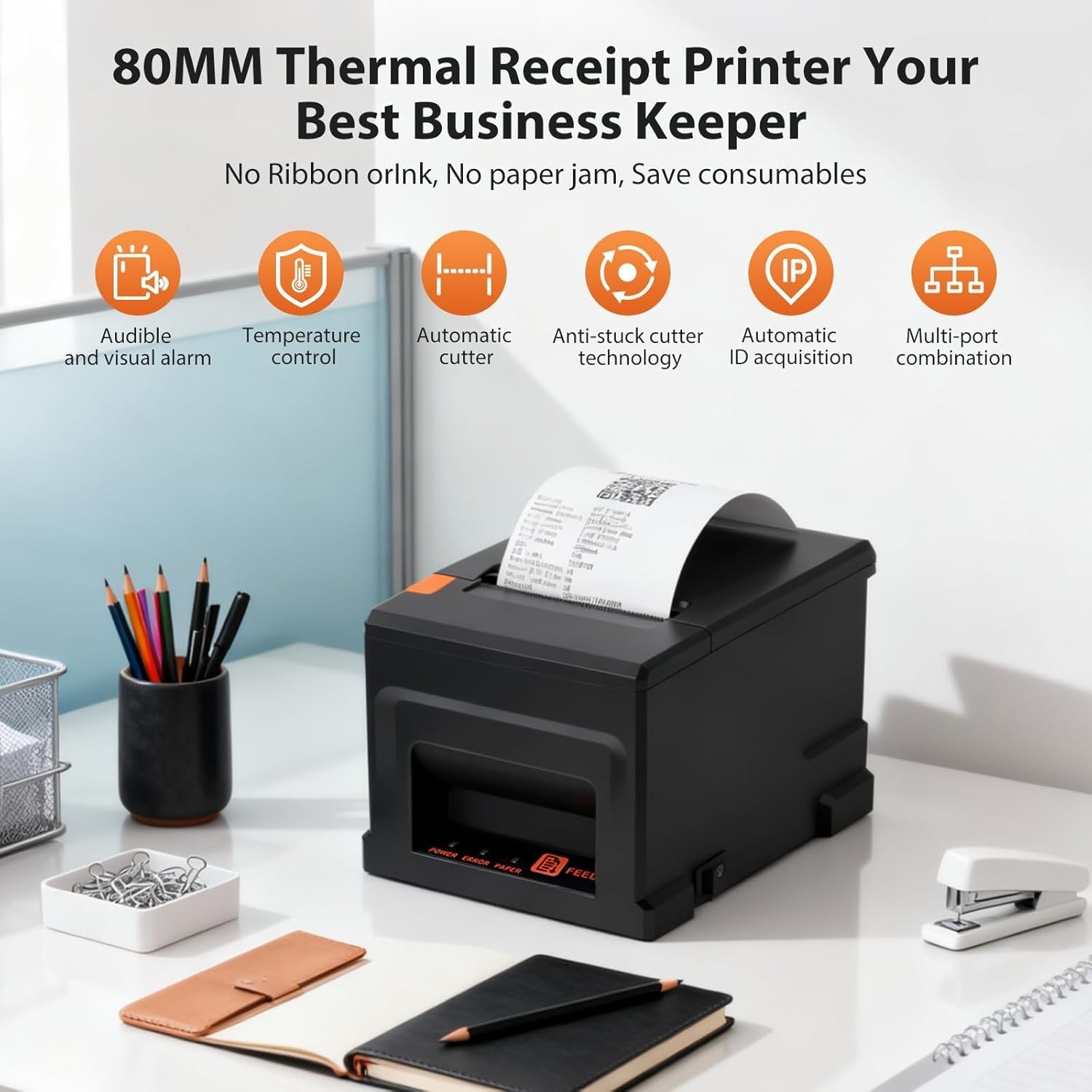 80mm Thermal Receipt Printer USB Ethernet ESC/POS