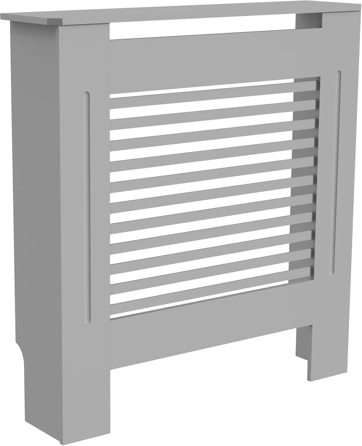 Modern Grey Radiator Cover Cabinet 92cm MDF Slatted Heater Shelf