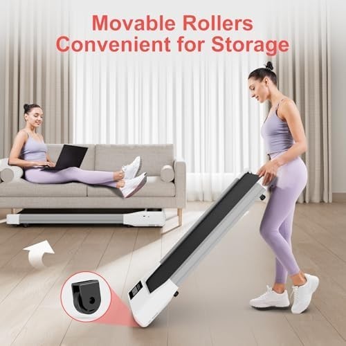 Raceable Under Desk Walking Pad App Control Quiet 2.5HP Treadmill 136kg Capacity