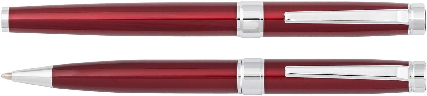 Executive Ballpoint & Rollerball Pen Gift Set Red Boxed