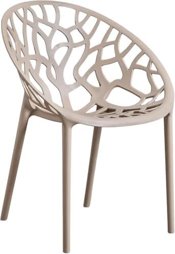 Set of 6 Stackable Plastic Dining Chairs Indoor Outdoor Garden Kitchen