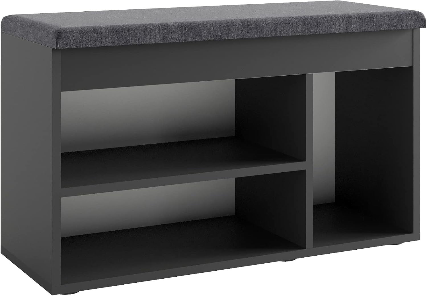 Black Shoe Storage Bench with Cushion Hidden Seat for Entryway Hallway