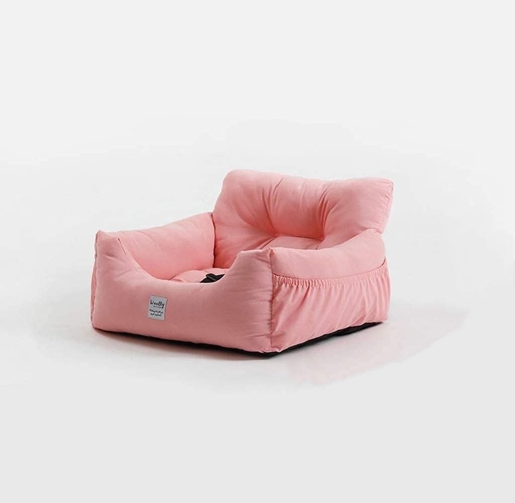 Dog Booster Car Seat Pet Travel Bed Washable Safety Seat Pink Small