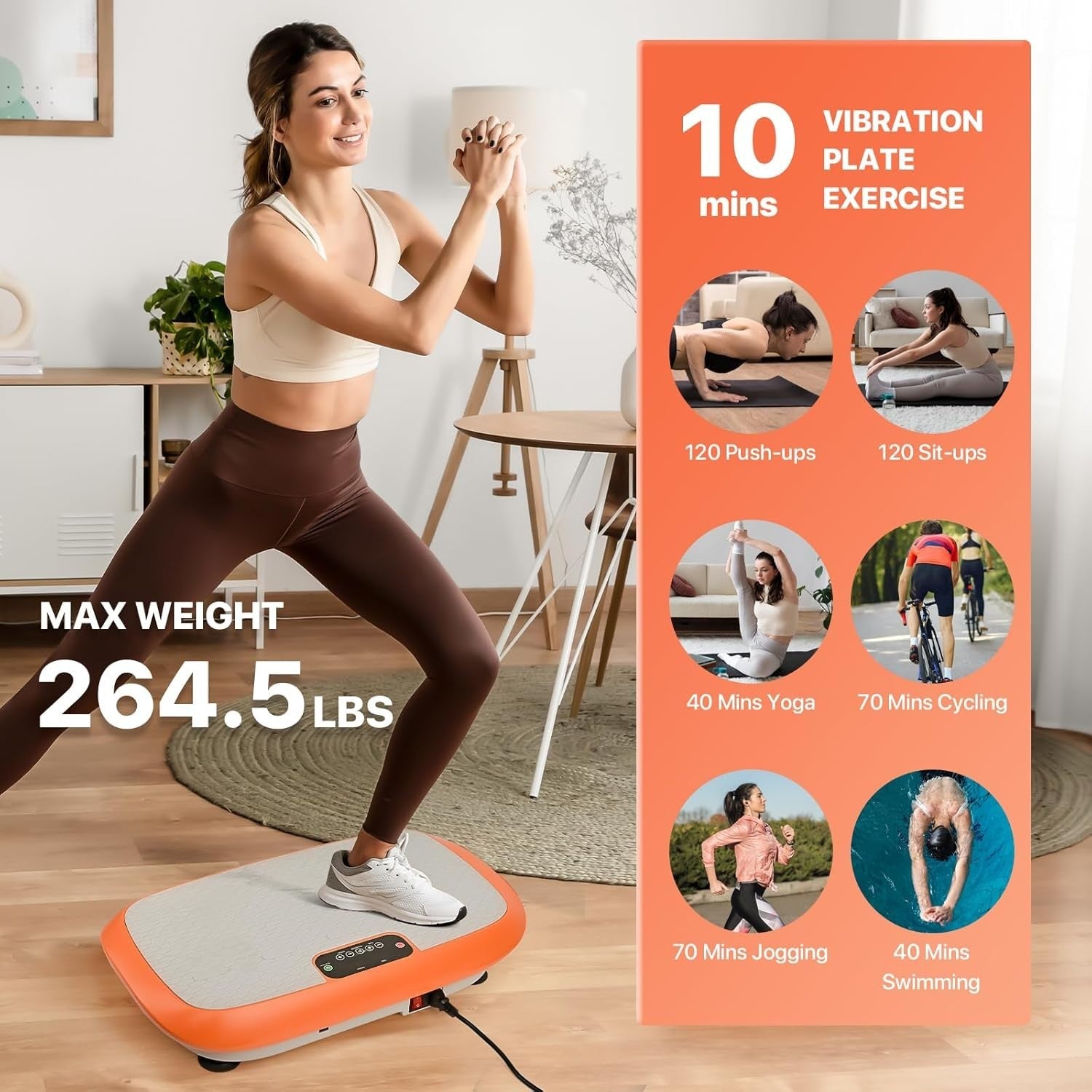 Vibration Plate Fitness Platform 99 Speeds Full Body Shaker Home Use
