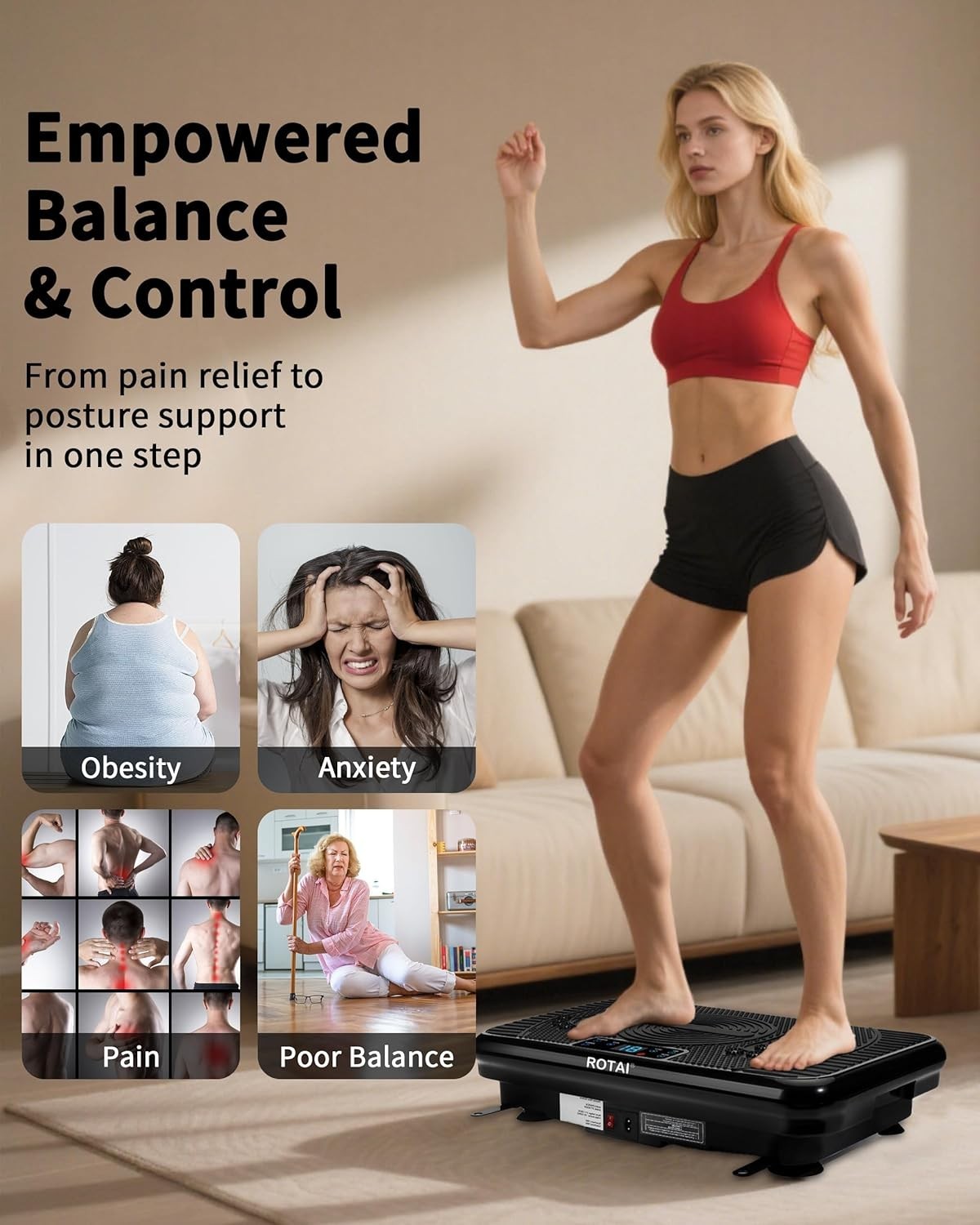 Shake Plate Vibration Exercise Machine Lymphatic Drainage 400lb