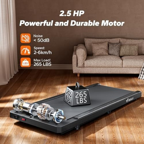 MERACH Walking Pad 9% Incline, 2.5HP Quiet Under-Desk Treadmill Compact Home