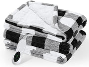 Electric Heated Throw Blanket Double Sided Flannel Sherpa 10 Heat Auto Off