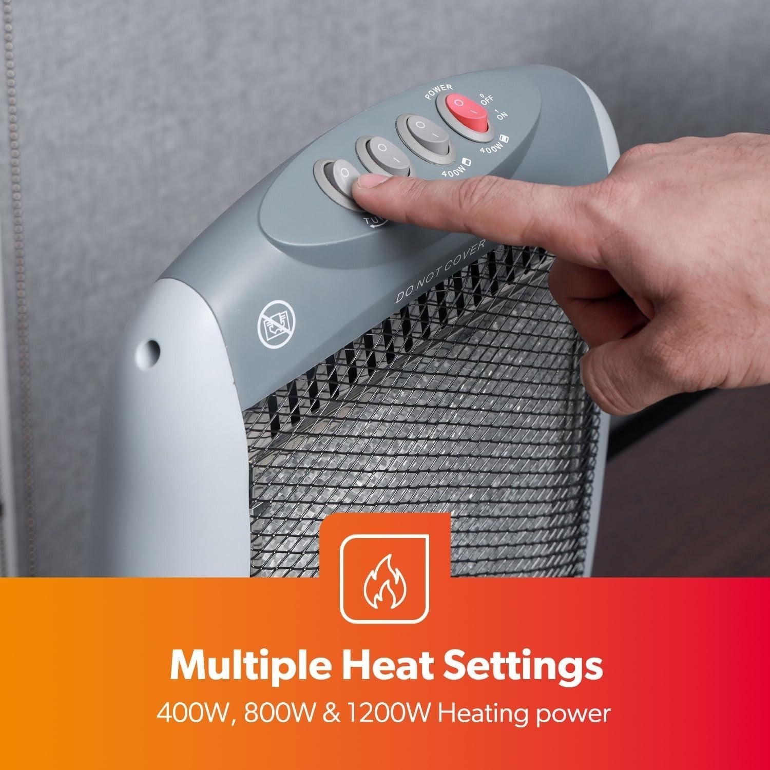Portable 1200W Halogen Heater with Oscillation & 3 Heat Settings – Instant Home