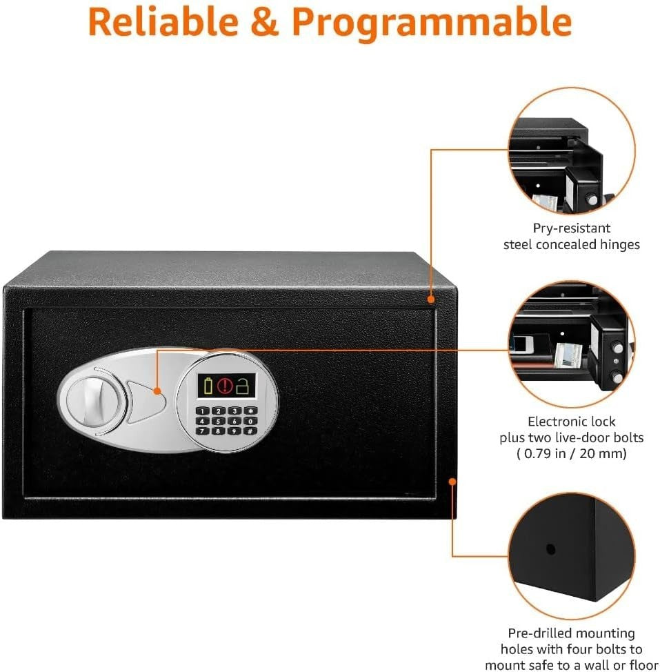 28L Digital Safe Box Electronic Keypad Cash Jewellery Lock Safe