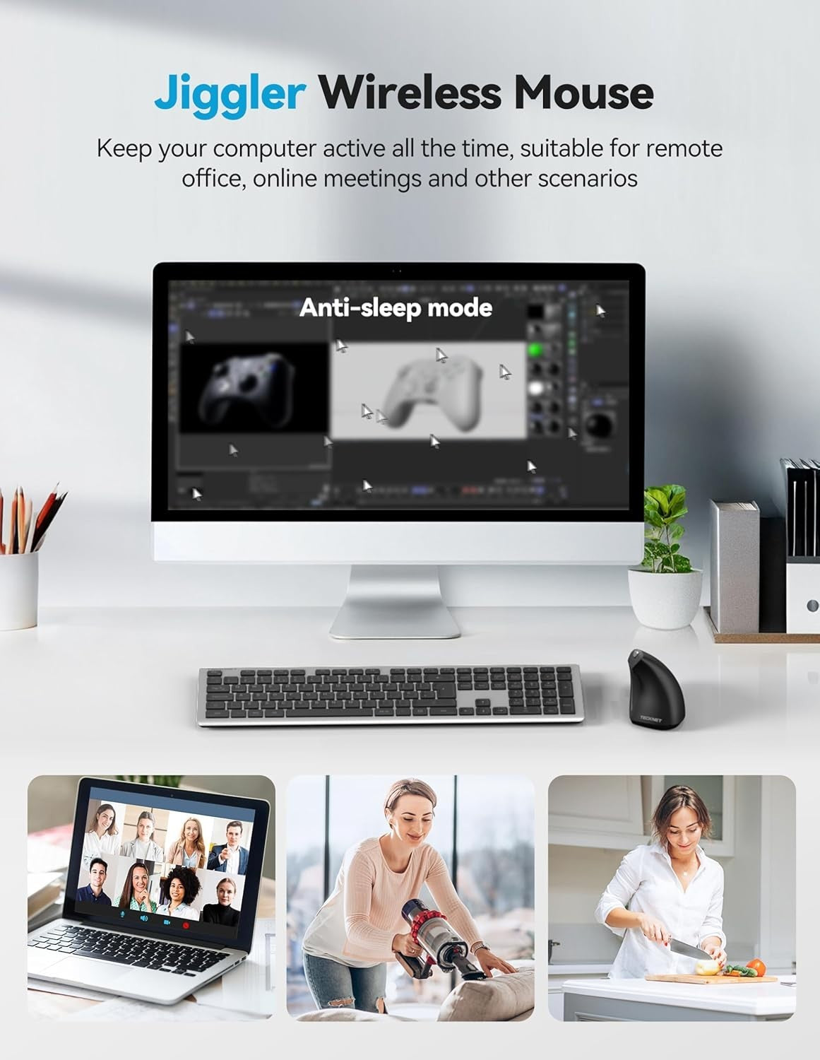 Vertical Ergonomic Bluetooth Mouse 4800 DPI Rechargeable 6-Button