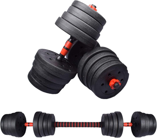 30kg Adjustable Dumbbell Barbell Weights Set Multifunction Home Gym Kit