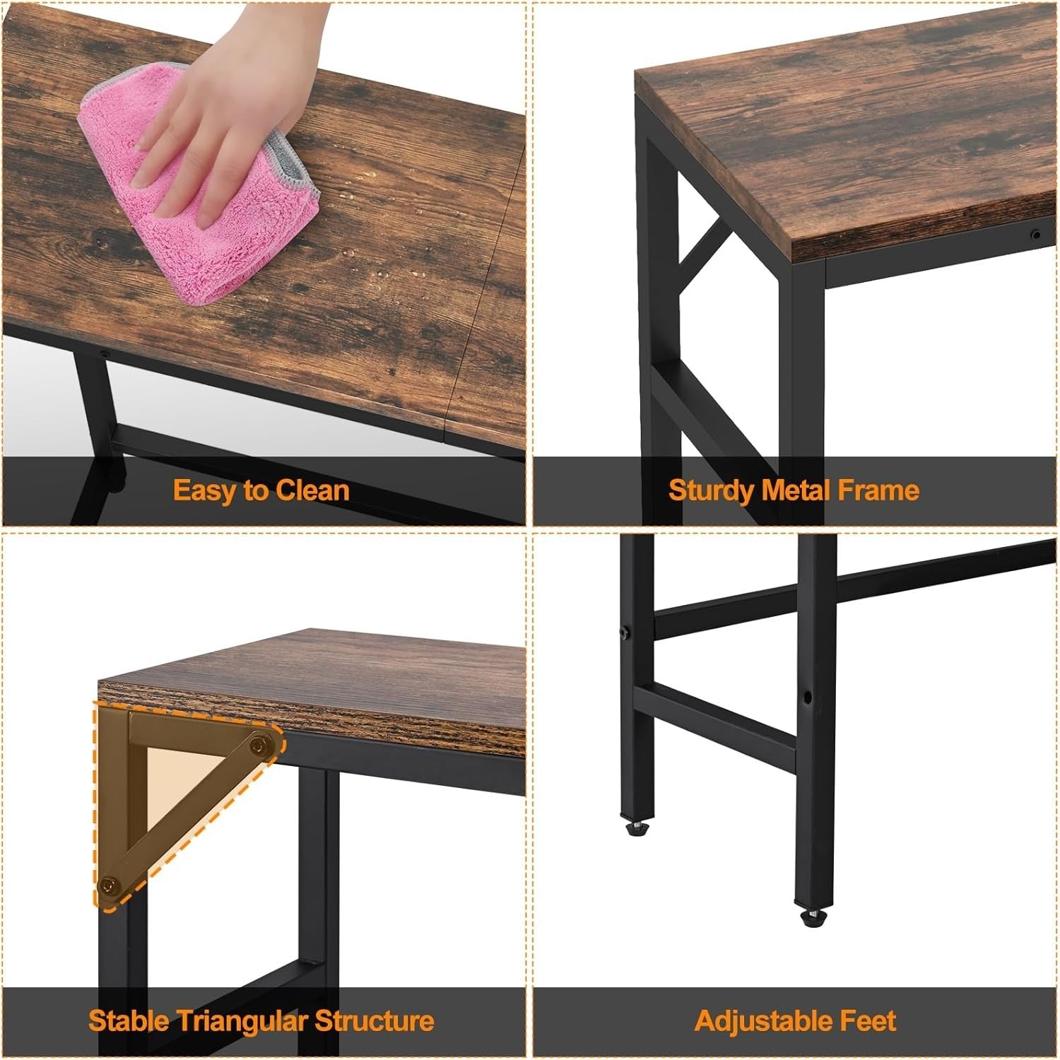 Slim Console Table for Hallway Entryway – Rustic Narrow Side Table 75cm