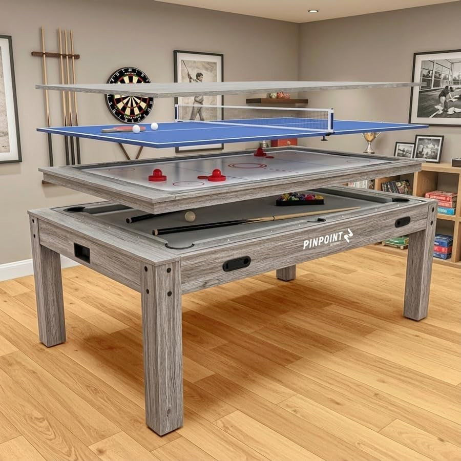 7ft 4-in-1 Games Table Pool Air Hockey Table Tennis Indoor