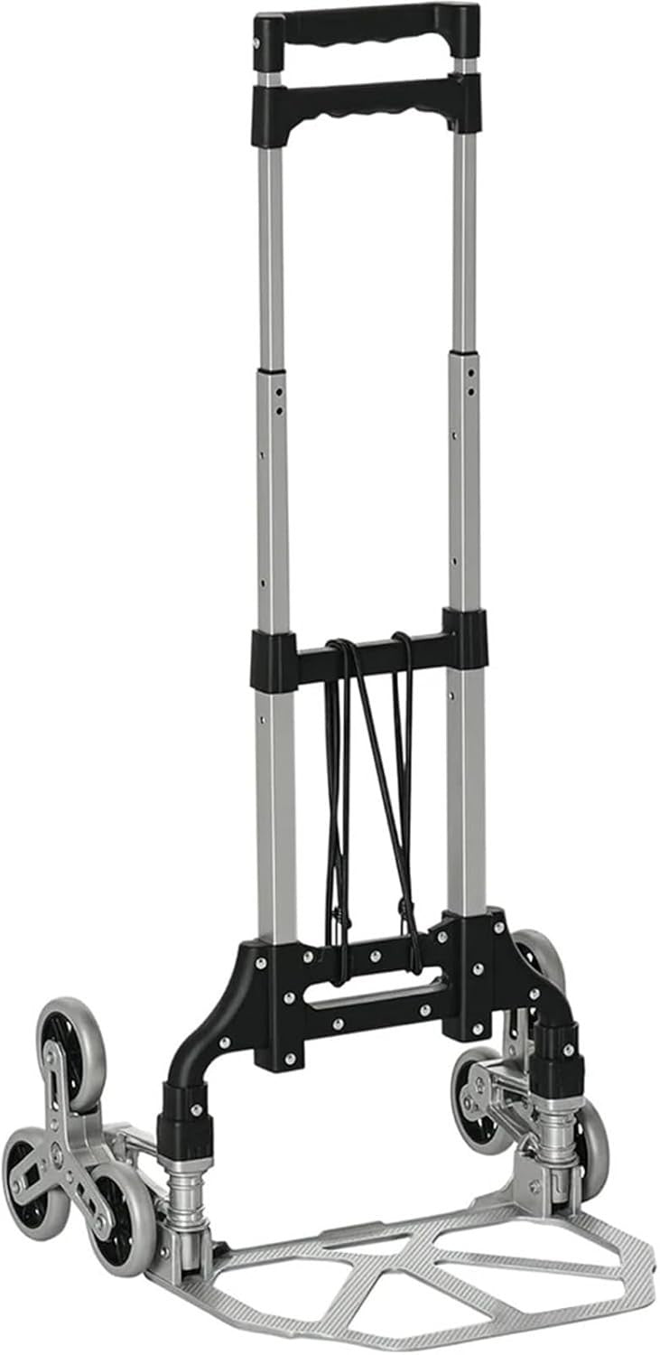 75kg Stair Climbing Hand Truck Folding Aluminium 6 Wheel Cart