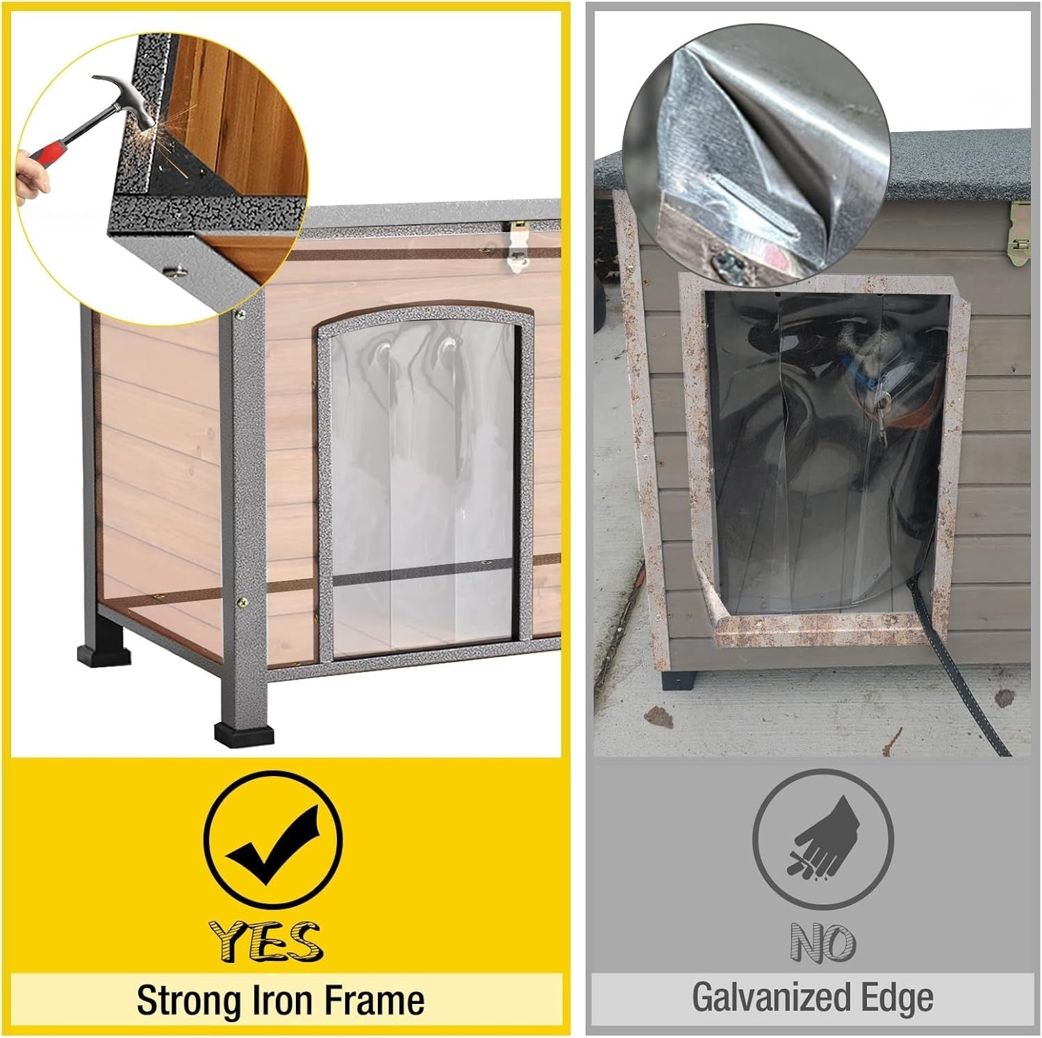 Large Waterproof Outdoor Dog House with Insulated Liner & Raised Legs