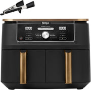 Dual Zone Air Fryer 9.5L 2 Drawer No Oil Max Crisp Roast Bake