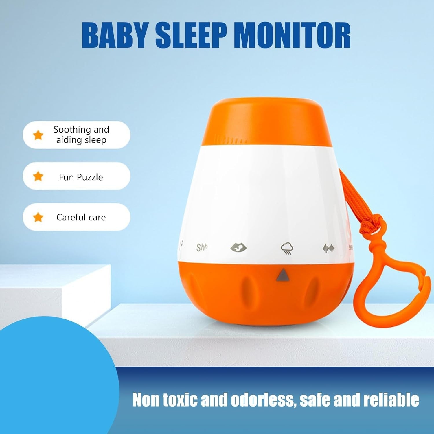 Rechargeable Baby White Noise Machine, Soothing Sleep Sound Generator