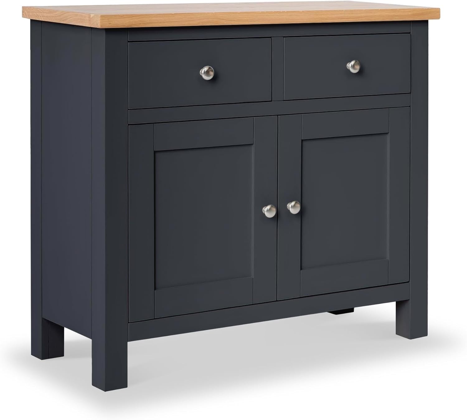 Charcoal Grey Wooden Sideboard Storage Cabinet 2 Doors 2 Drawers Hallway