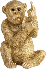 Large Gold Rude Monkey Ornament Resin Statue Funny Home Decor Figurine 30.5cm