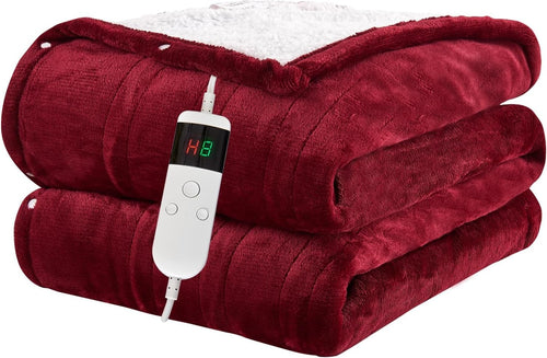 Electric Heated Throw Blanket 10 Heat Settings Sherpa Auto Off 130x160cm