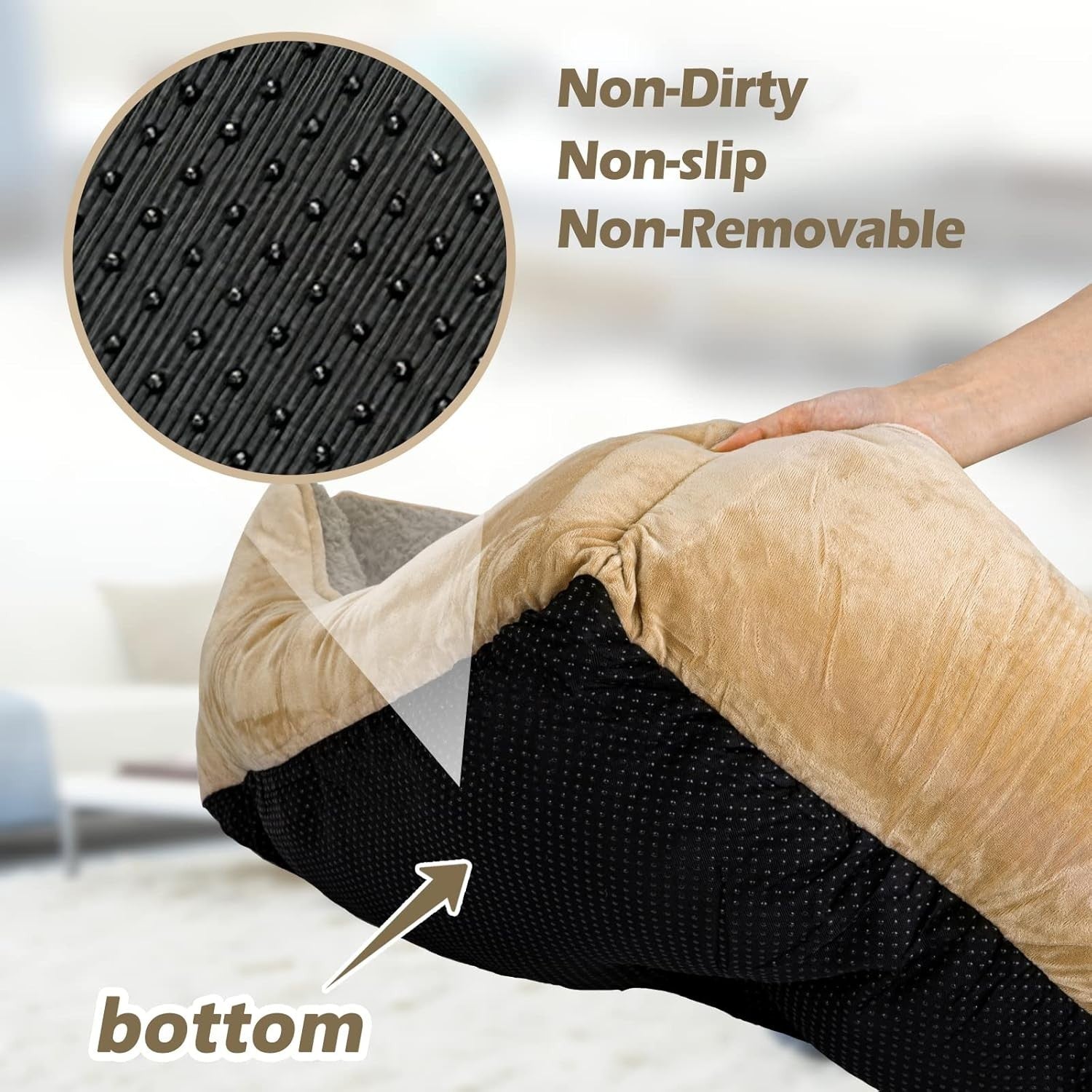 XXL Calming Dog Bed 106x80x23cm Washable Plush Anti Anxiety