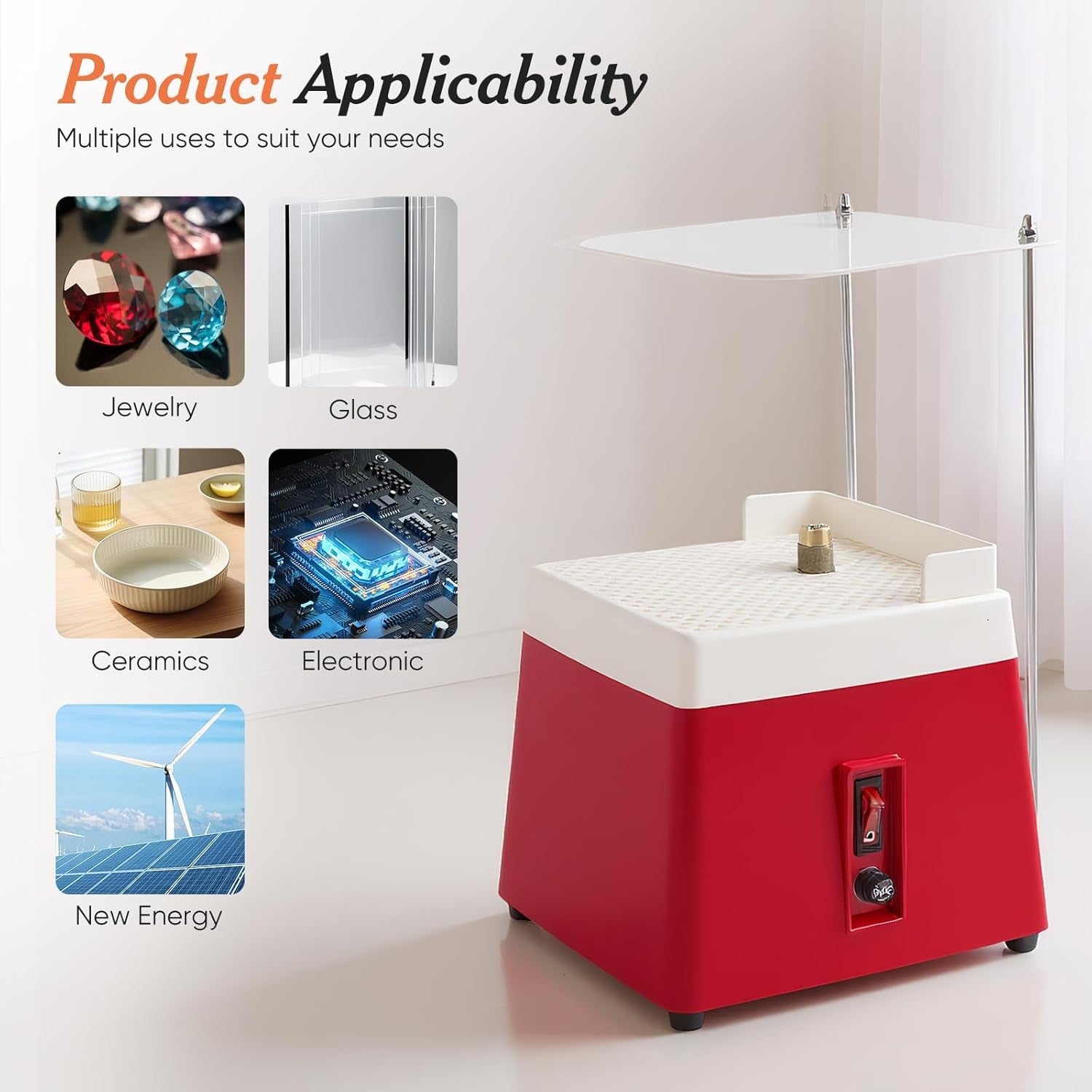 Stained Glass Grinder 65W Portable Glass Grinding Machine 4200RPM DIY