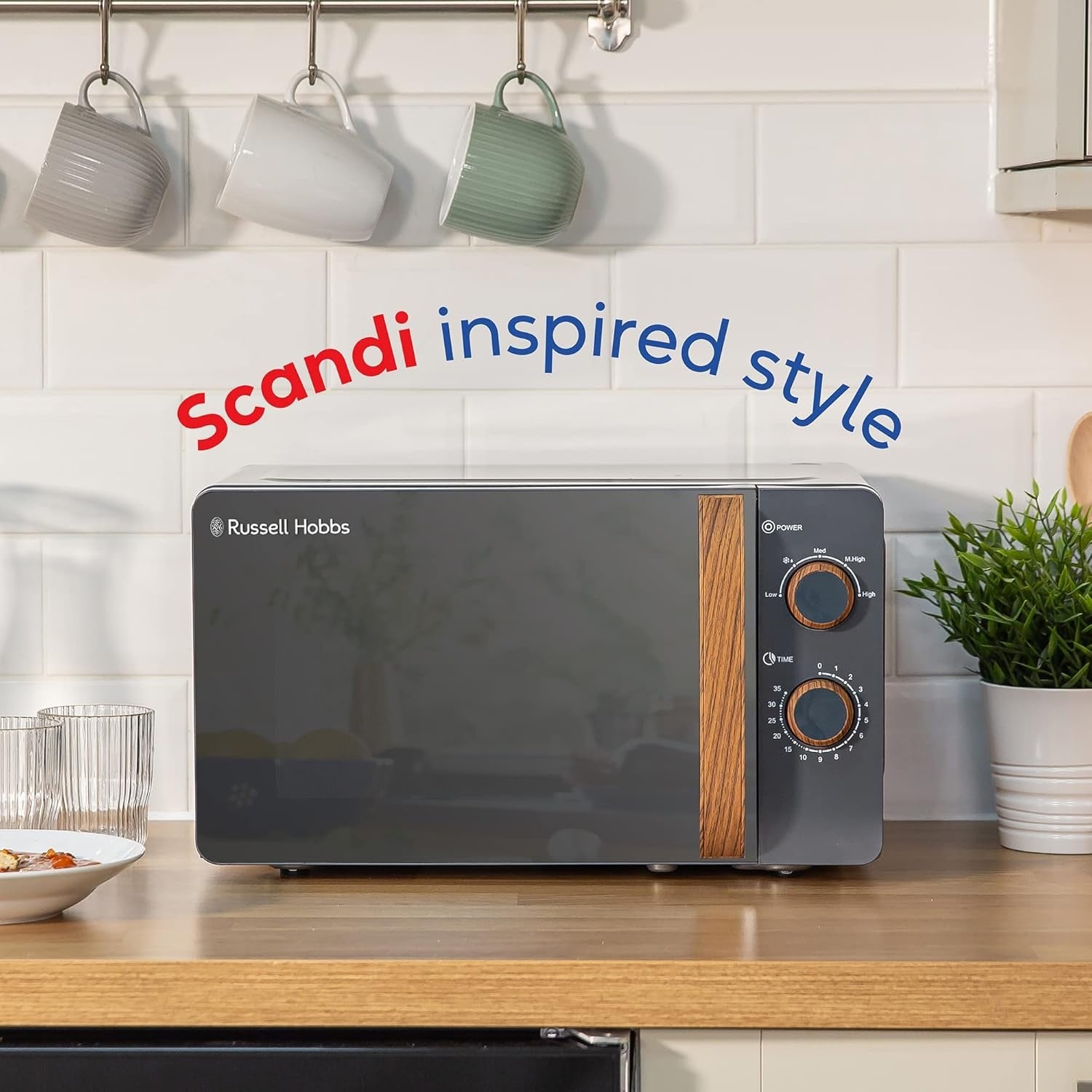 17L Manual Microwave 700W 5 Power Levels Scandinavian Grey