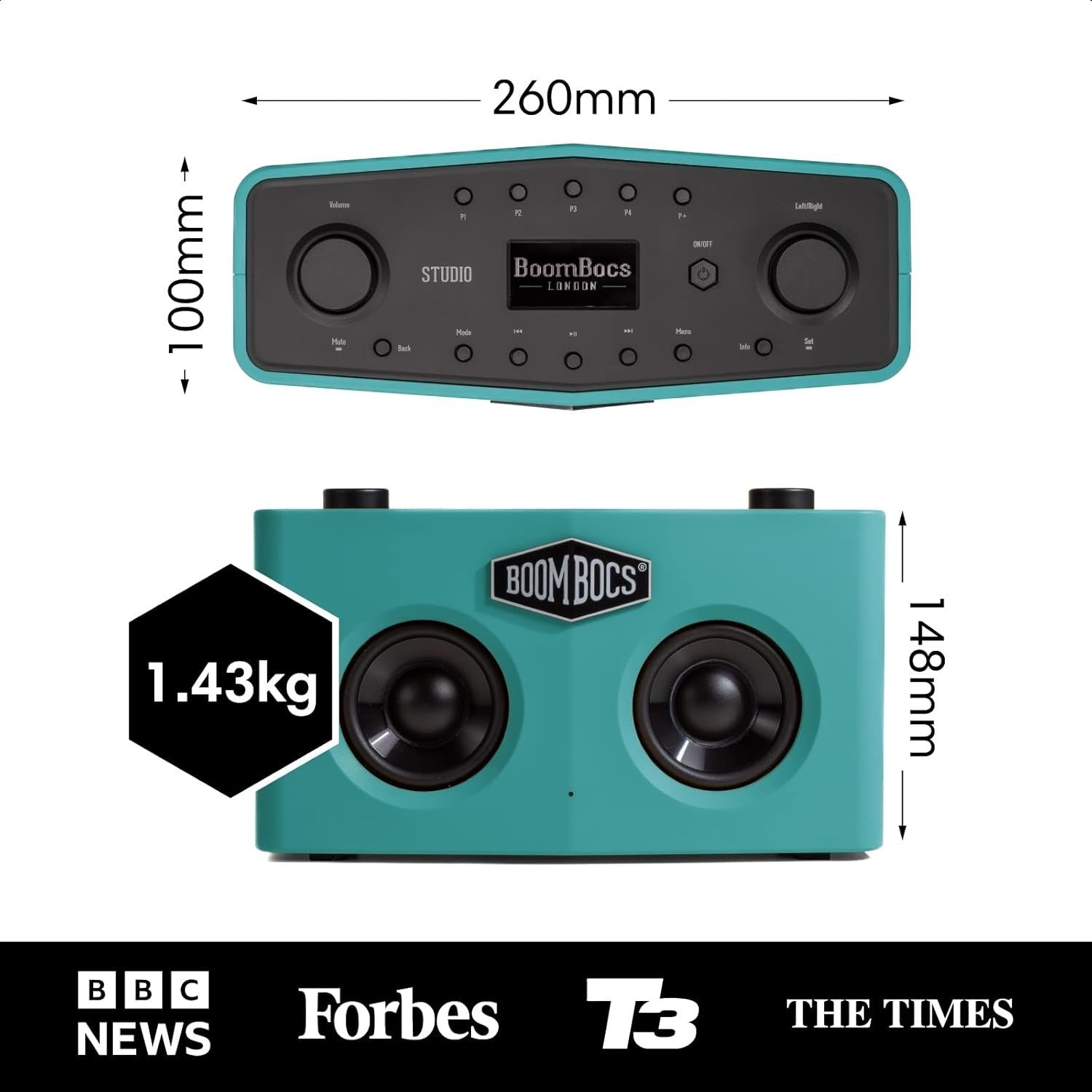 WiFi Internet Radio Bluetooth Speaker Portable FM Alarm 15H Battery