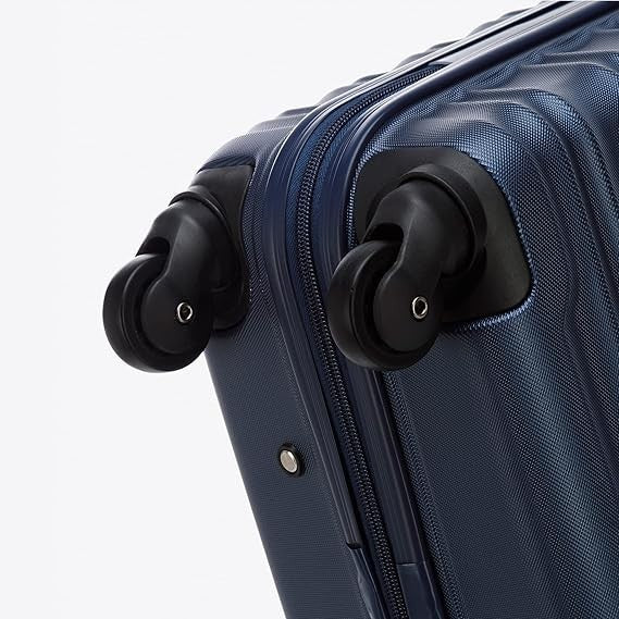 Cabin Suitcase Carry On 4 Wheel Spinner Lightweight Lock 34L Dark Blue