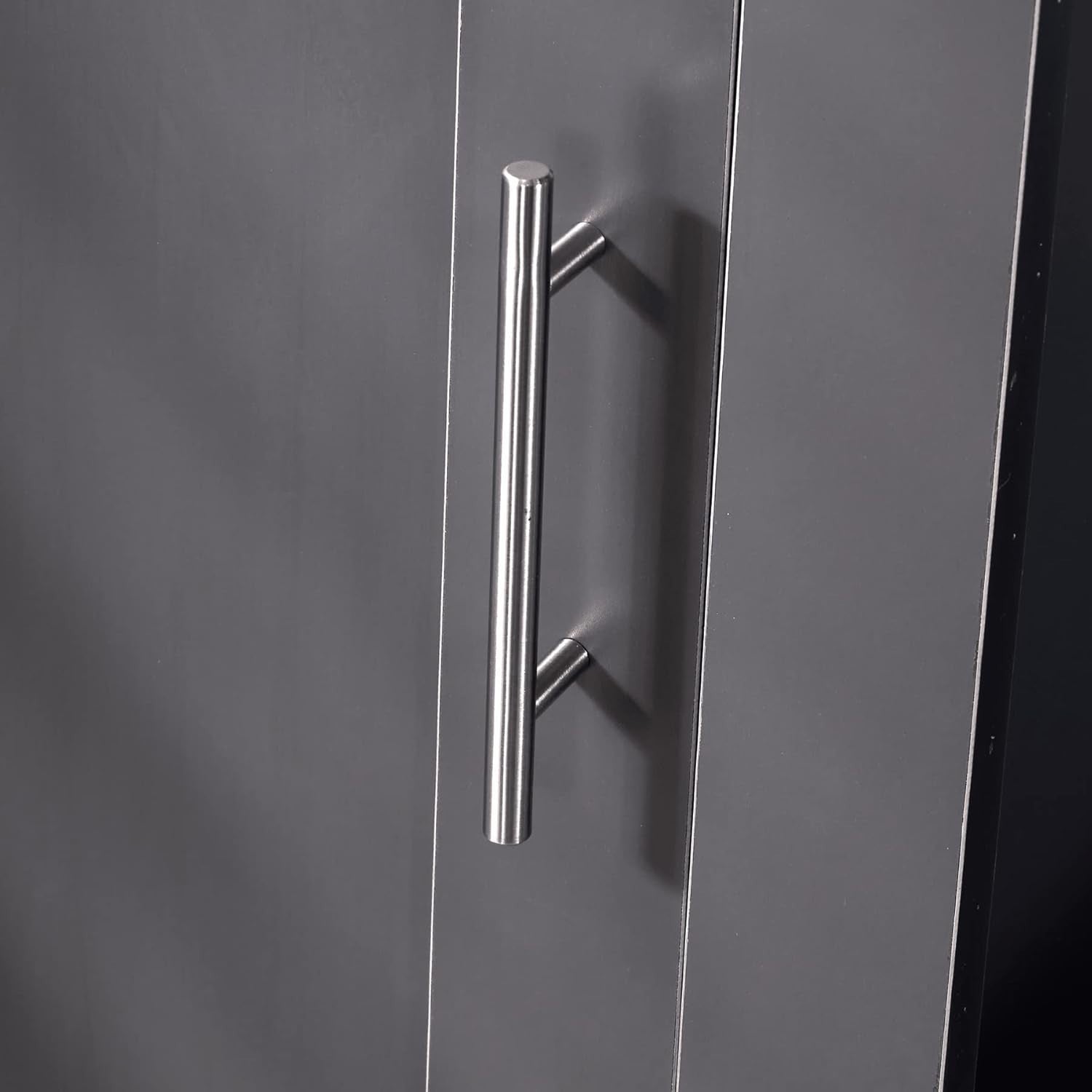 Slim Dark Grey Wardrobe 1 Door with Hanging Rail & Deep Storage Shelf