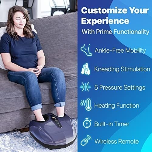Heated Foot & Calf Massager Shiatsu Kneading Vibration Therapy