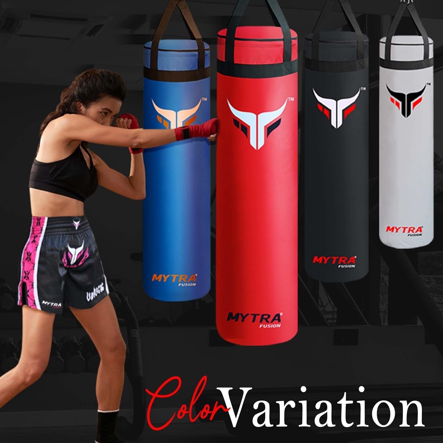 4FT Hanging Punching Bag Unfilled Boxing MMA Kickboxing Home Gym