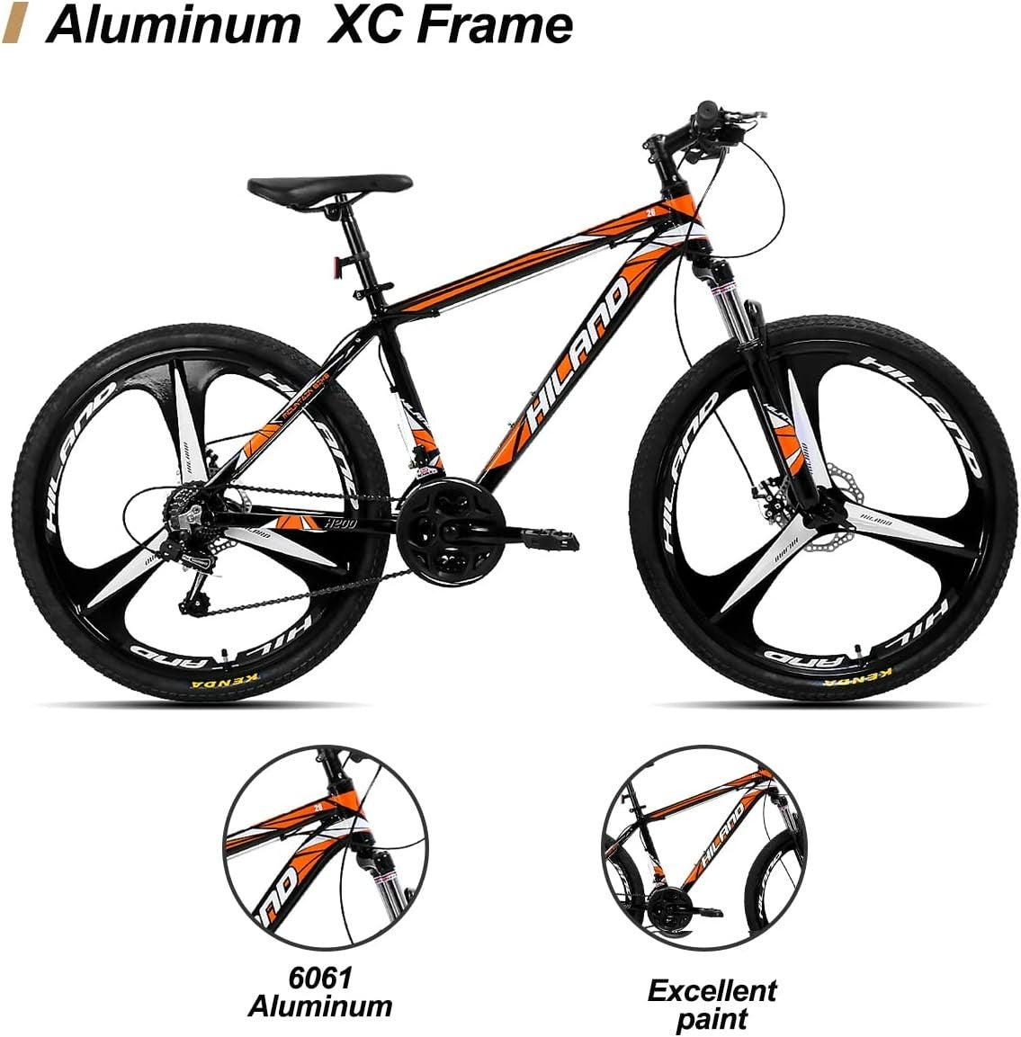 26" Mountain Bike 21-Speed Disc Brakes Aluminum Frame MTB for Men & Women