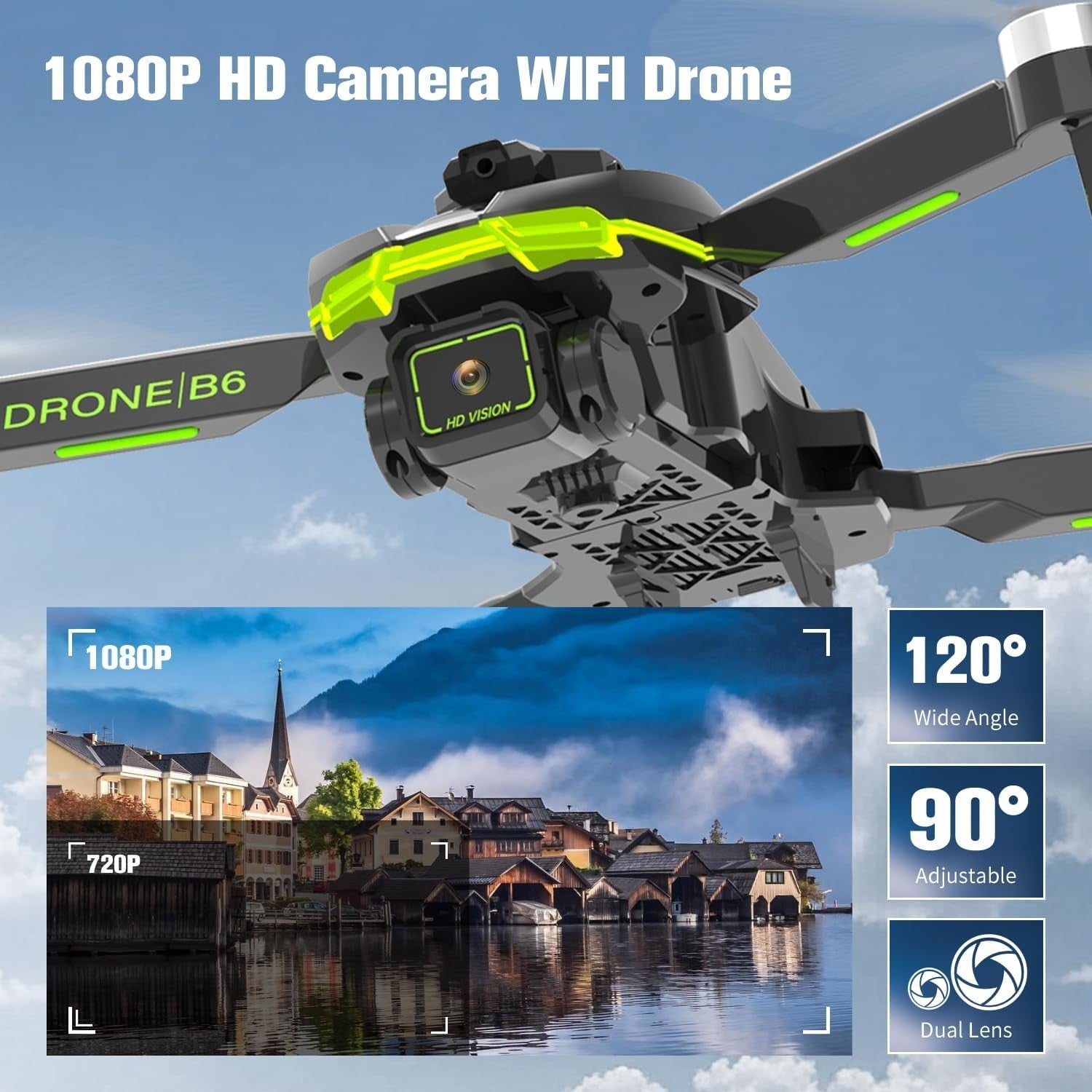 HURSVIE 4K Drone with Camera, Brushless Motor, Foldable RC Quadcopter