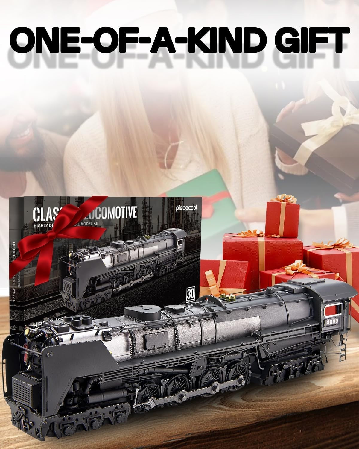 3D Metal Steam Locomotive Puzzle DIY Train Model Kit 448PCS Display