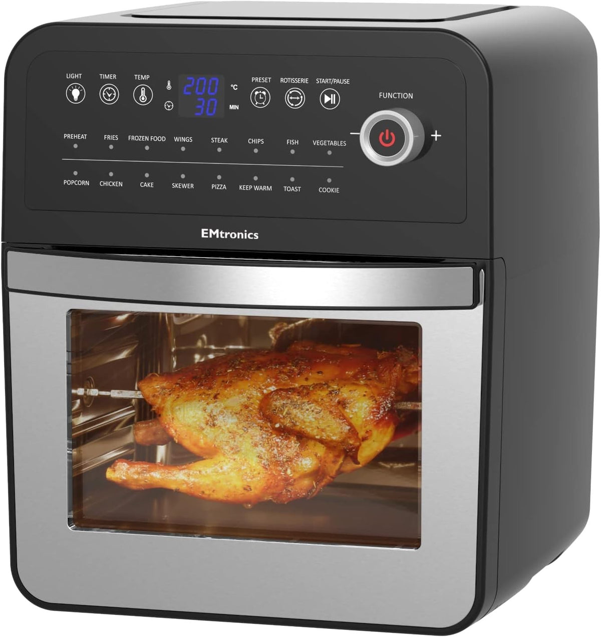 12L Retro Air Fryer Oven | 1800W Oil-Free Cooking | 16 Presets | Silver