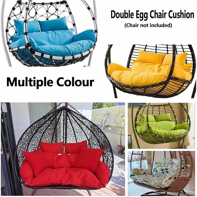 Outdoor Double Hanging Egg Chair 2 Seater Rattan Swing Hammock Waterproof