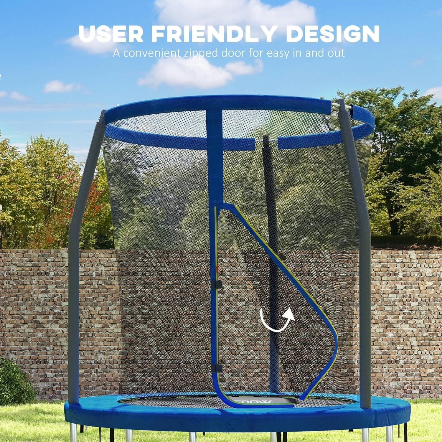 6FT Outdoor Trampoline Safety Enclosure Steel Frame Jump Mat 80KG