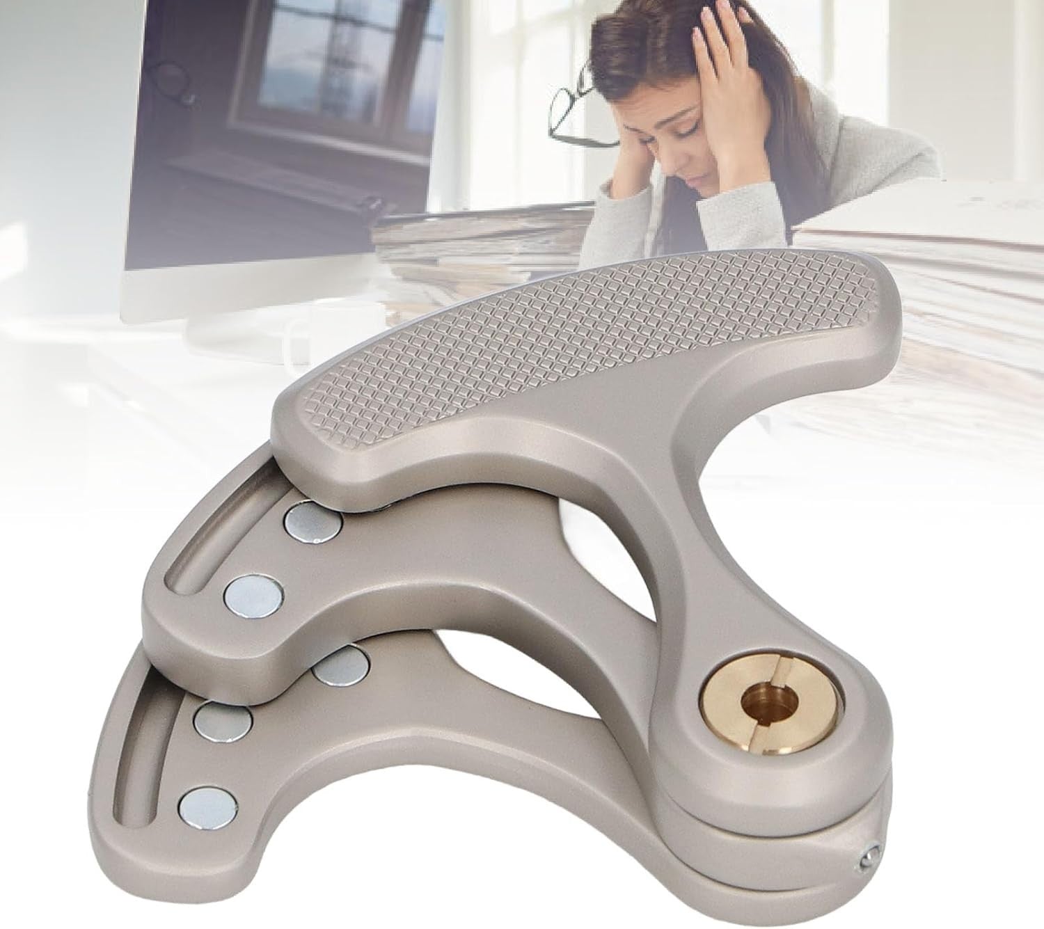 Silver Magnetic Fidget Clicker Metal Stress Relief ADHD Focus Tool