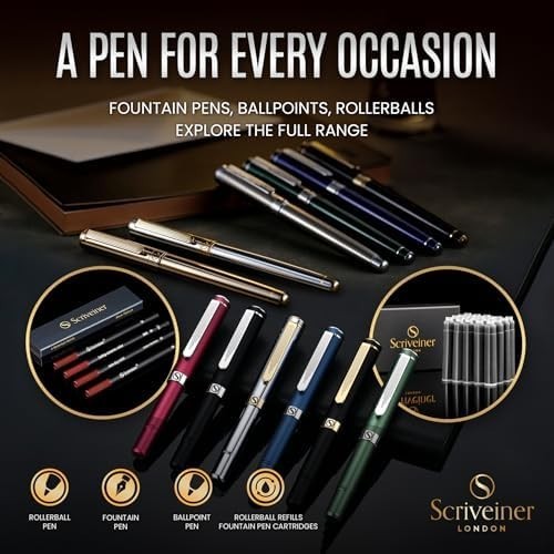 Luxury Ballpoint Pen – Brass, Chrome Finish, Smooth Refillable Black Ink