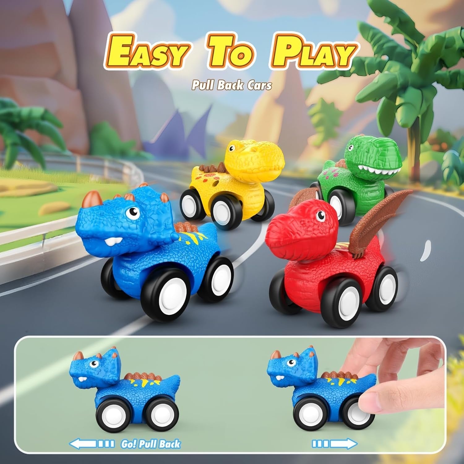 Remote Control Dinosaur Construction Truck Toy Set for Boys Age 2-6